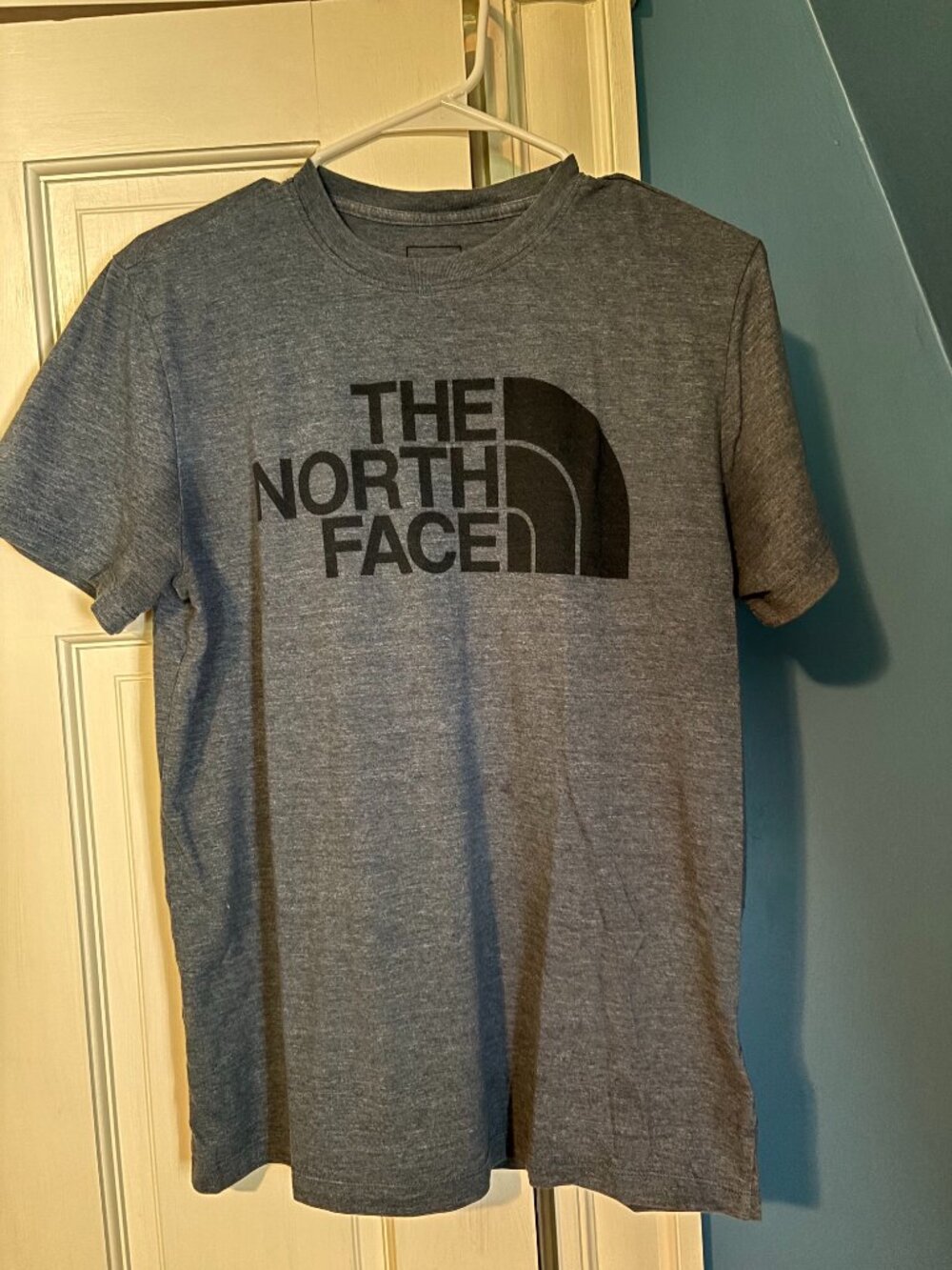 Medium North Face grey/blue t-shirt in excellent condition